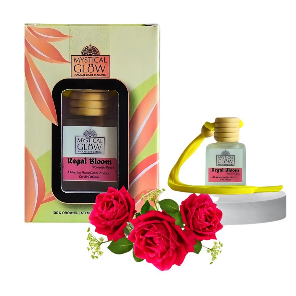 Regal Bloom Royal Rose hanging air freshener pod on plain white background