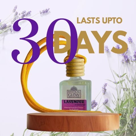 Up to 30 Days Freshness – Long-Lasting Fragrance Safety image highlighting that the lavender hanging pod contains no harmful chemicals, made from essential oils.