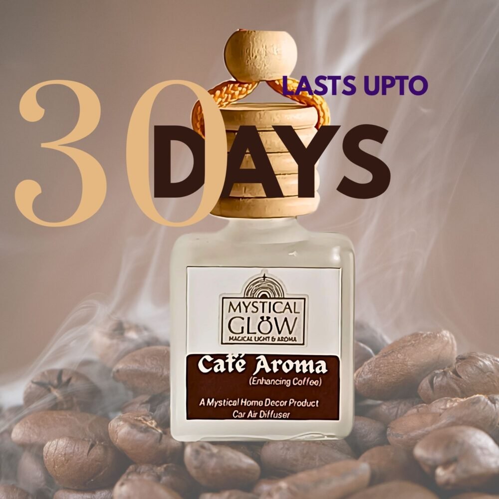 Cafe Aroma Bare Coffee 30 Day Long Lasting Air Freshener 30 Days Long Lasting” badge for Cafe Aroma Bare Coffee hanging pod