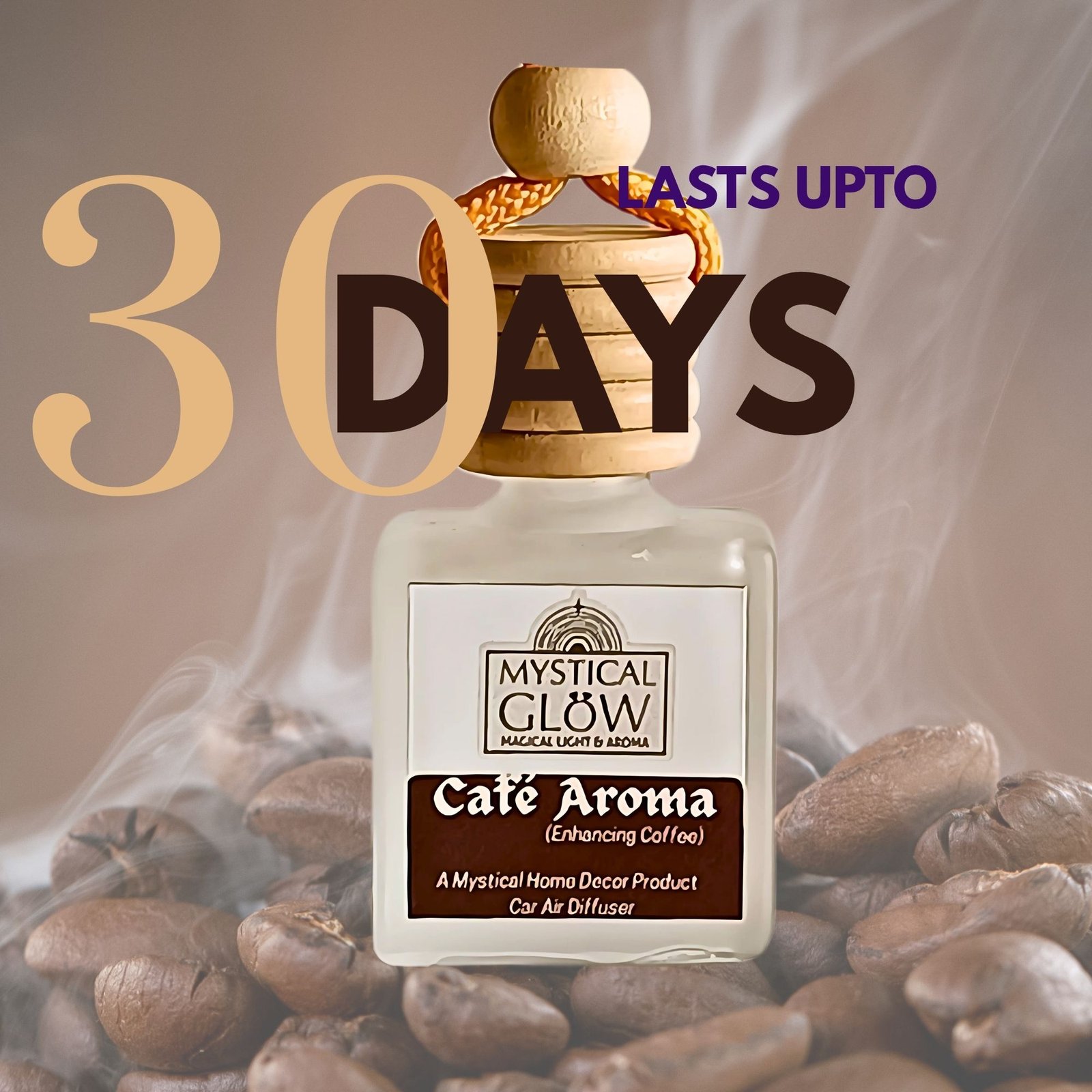 Cafe Aroma Bare Coffee 30 Day Long Lasting Air Freshener 30 Days Long Lasting” badge for Cafe Aroma Bare Coffee hanging pod