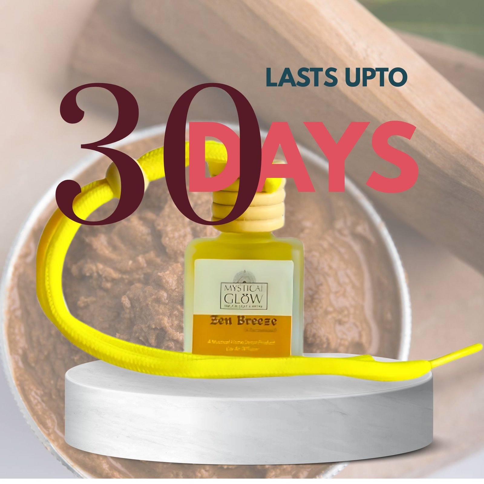 Sandalwood air freshener with 30 days long-lasting fragrance Zen Breeze sandalwood hanging pod – long lasting up to 30 days