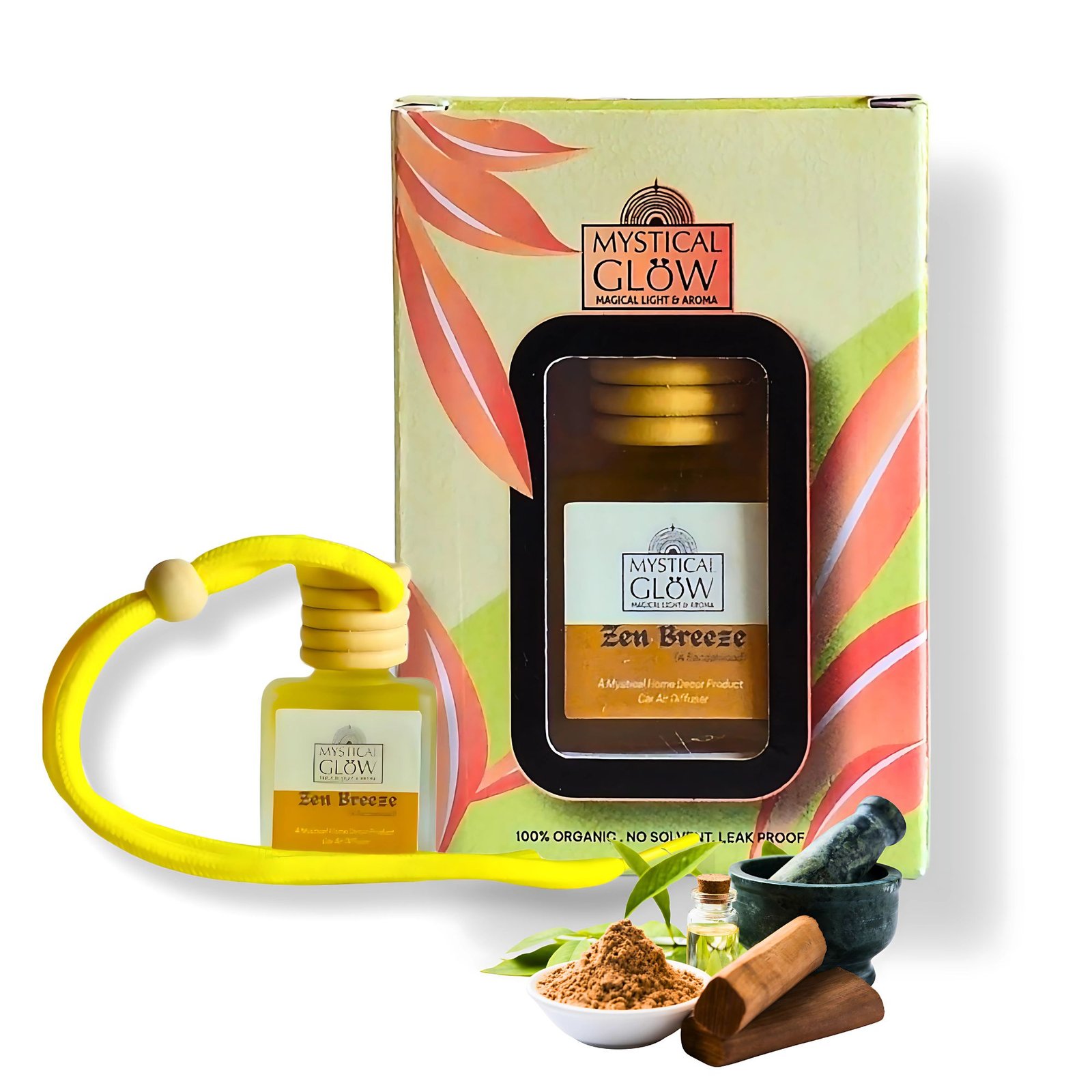 Sandalwood hanging air freshener pod for car and home use sandalwood hanging pod fragrance air freshener hanging pod on white background