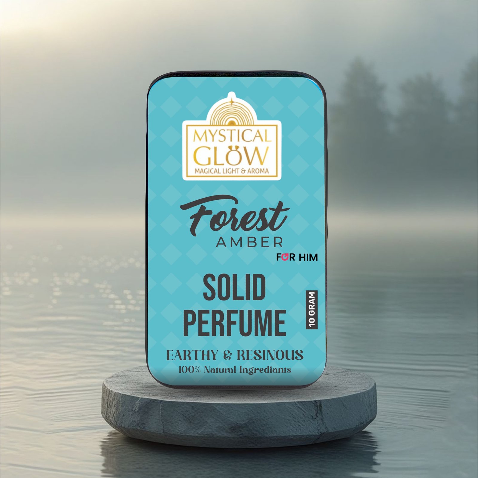 Forest Amber Solid Perfume – Inspired by Nature, Grounded in Forest Earth Forest Amber Solid Perfume For Men, Long Lasting, Non Alcoholic Solid Perfume for Men.