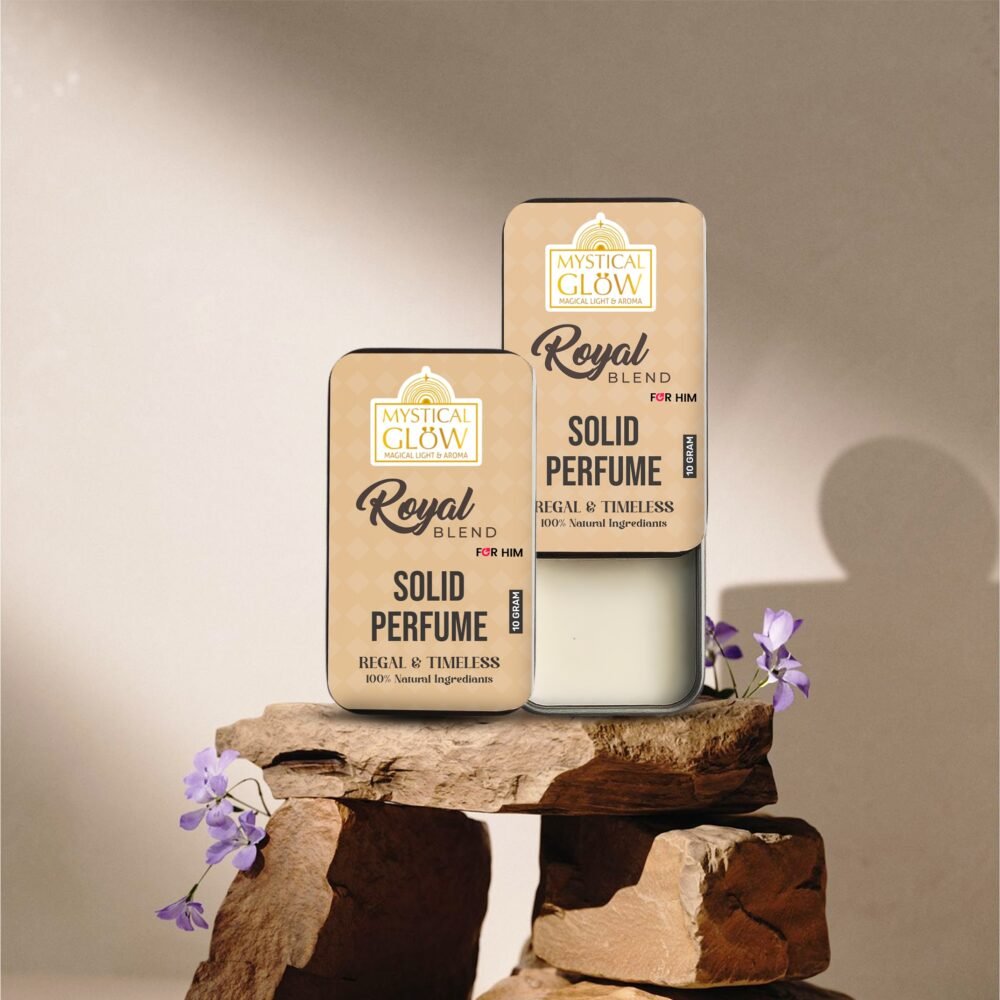 Royal Blend solid perfume presented in a gifting box – ideal for birthdays, Diwali, or luxury grooming gift.