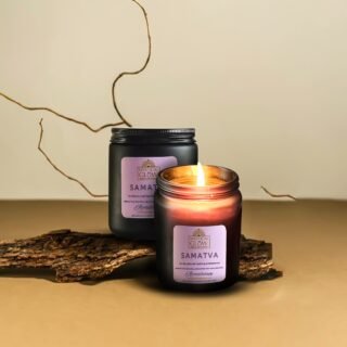 Eco-Friendly Beeswax Candle for Emotional Balance Aromatherapy Candle for Emotional Balance – Samatva Blend in glass jar. Candles in India