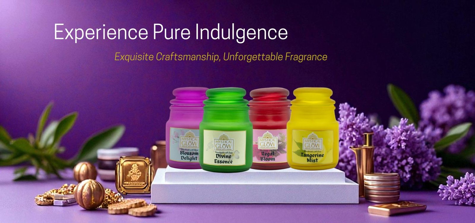 Classic Yankee style jar candles in a cozy setting with purple and white ambiance.